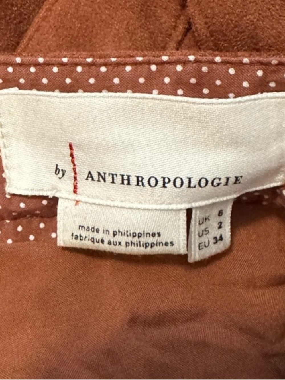 Anthropologie Faux Suede Pinafore Brown Overall Dress Size 2 - Picture 3 of 5